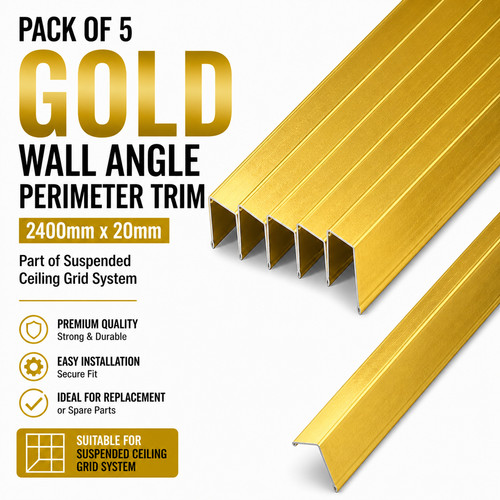 Gold perimeter wall angle - 5,