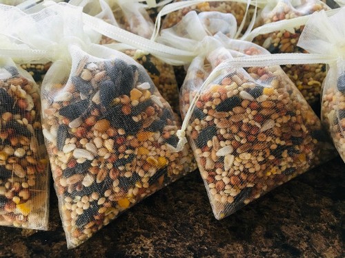 Bird seed toss - bird, "toss
