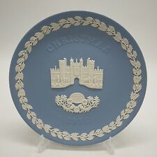 Vintage Wedgwood Blue Jasper 20cm Christmas Collector Plate 1976 Hampton Court