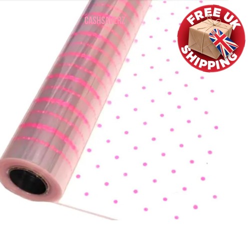 Pink dots clear cellophane - pink,
