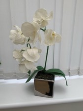 Artificial Orchid In Silver Pot