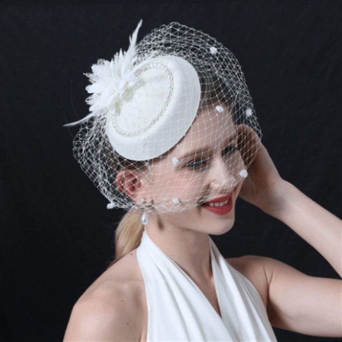 Vintage bridal headwear pearl - headwear,