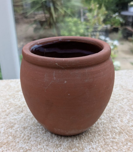 Terracotta ceramic planter - terracotta,