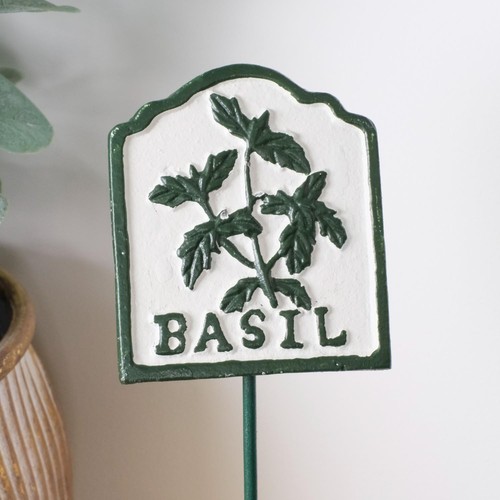 Basil herb garden sign cast - basil,