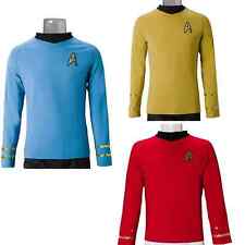 For ST Captain Kirk Gold Shirt Uniforms The Original Series Starfleet Costumes