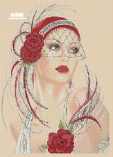 art deco lady Cross stitch