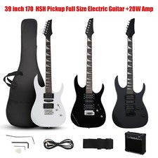 39" 170 Electric Guitar Set HSH Pickup Full Size for Beginner With 20W Amp,Bag