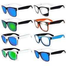 Sunglasses two tone frame sunglass Blue, Green Mirrored outer lens Mens Womens
