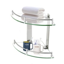 Floating Corner Shelf Shelves Glass Wall Storage Display Shelf Unit Wall Mounted