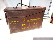 VINTAGE MILITARY ARMY METAL AMMUNITION BOX UK METAL STORAGE BOX CONTAINER