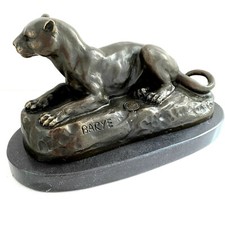BRONZE LIONESS LION SCULPTURE