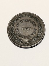 1821 St Helena Half Penny Coin