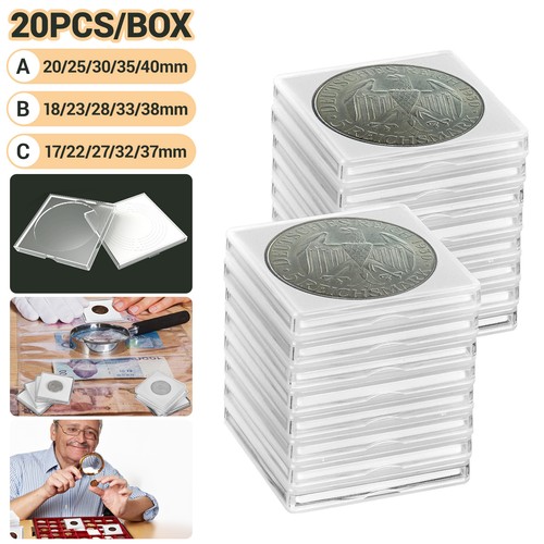 100pcs clear square coins - clear,