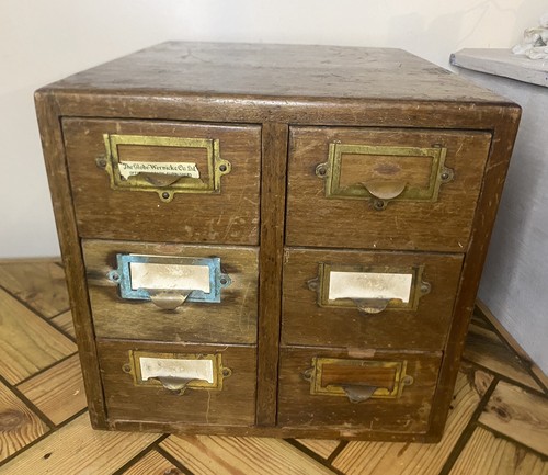 Antique wooden index filing - wooden,