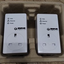 2 x Simpler Networks HP200PT64BT 200Mbps PLC Mini Passthrough Powerline Adaptor