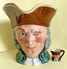 Royal Doulton Large Vicar of Bray Toby Jug PLUS miniature  Doulton 'Old Charlie'