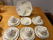 Royal Stafford Mimosa China Vintage 17 Piece Tea Set 1950's tea cups saucers sid