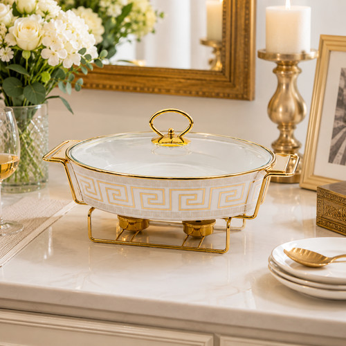 Luxury oval ceramic buffet - 15",