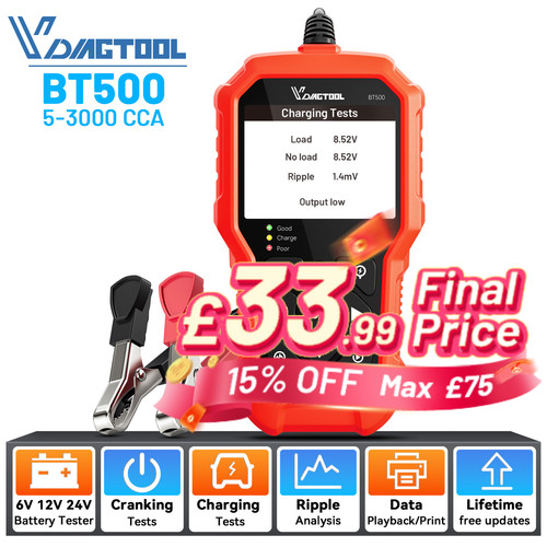 Vdiagtool bt500 12v car - bt500, 6v