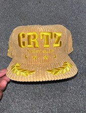 Brand New Corteiz CRTZ Yacht Club Corduroy Hat Yellow/Gold Cap Adjustable
