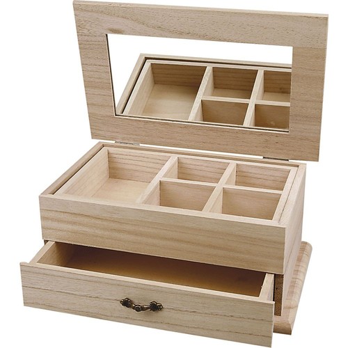 Large wooden jewellery box - wooden,