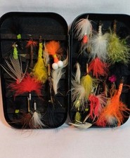 Vintage Fly Fishing Flies with Box. Wheatley flies Vgc. Fishing