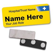 Hospital Name Badge Student Nurse Midwife GP Doctor Colour Magnet Pin SMN Yellow
