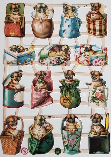 Vintage style pug dog paper - dog,