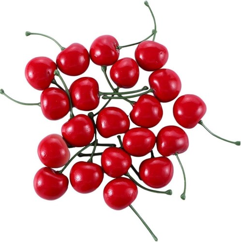 20pcs red artificial cherries - red,