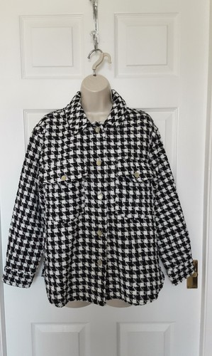 Dogtooth pattern shacket - dogtooth,