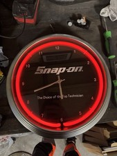 Snap On Neon Wall Clock Rare