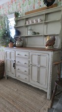 Ercol Oak Shabby Chic dresser, sideboard, cabinet. Annie  Sloan Country Grey