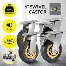 4x Heavy Duty 6" Swivel Castor