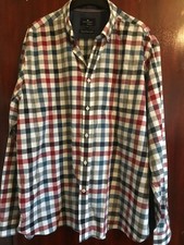 Mens "Blue Harbour" cotton long sleeved checked shirt.Size XXL.