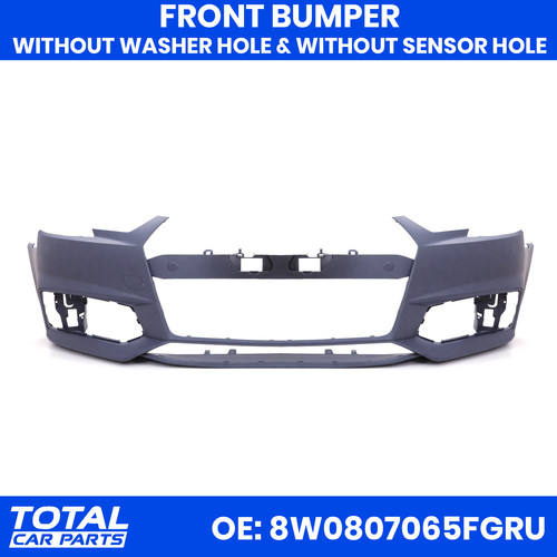 Front bumper without - front, washer
