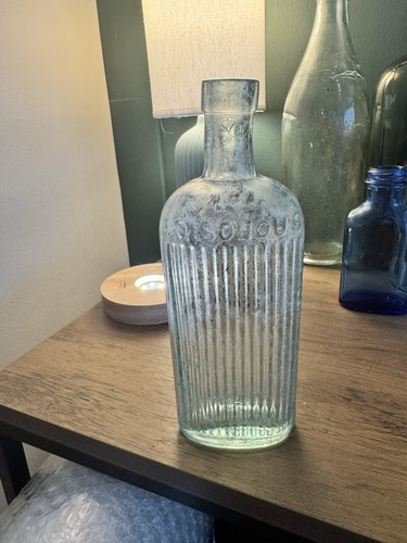 Antique aqua poisonous bottle - antique,