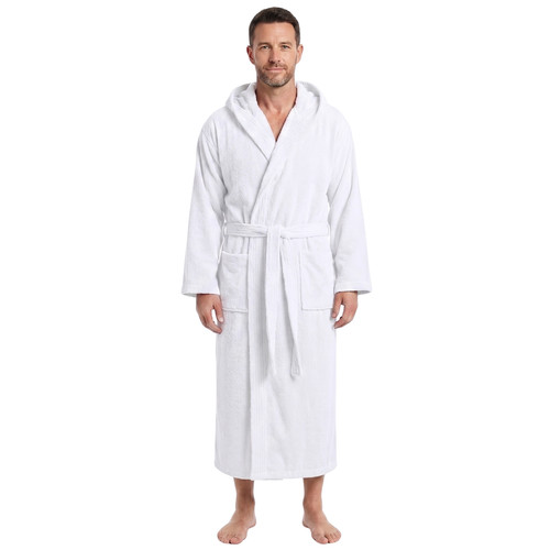 Mens hooded shawl bathrobe - hooded,