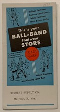 1950s INK BLOTTER CARD: BALL-BAND Footwear Store MidWest Supply Co - New Mexico