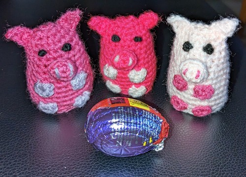 Handmade crocheted pig - handmade,