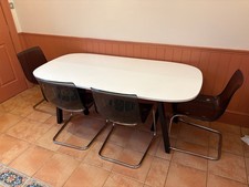 IKEA Oppeby Oval Dining Table – High Gloss White – 6-Seater