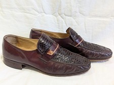Vintage Russell & Bromley Brown Snake Skin Style Slip On Shoes Adder Size UK 8