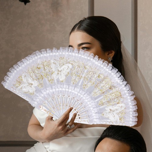 Vintage lace hand fan - vintage,