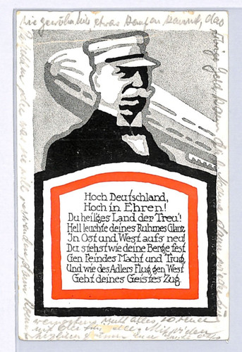 Germany ww1 zeppelin postcard - ww1,