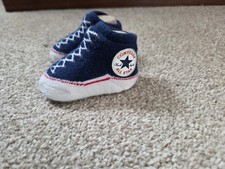 Blue Converse New Born Socks With Lace Design