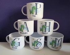 Childrens Personalised Dinosaur Mug, Kids 6oz Unbreakable Cup, Boys Dinosaur Mug