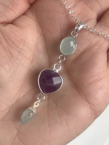 Amethyst and aquamarine - , charm