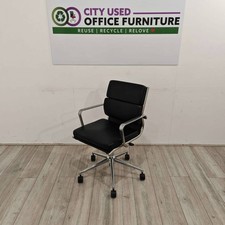 Dynamic Executive Conference Chair, Black Leather, Chrome Swivel Base
