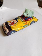 Rare Sanko Seisakusho Tinplate Friction Elephant's Car 125mm 1950's