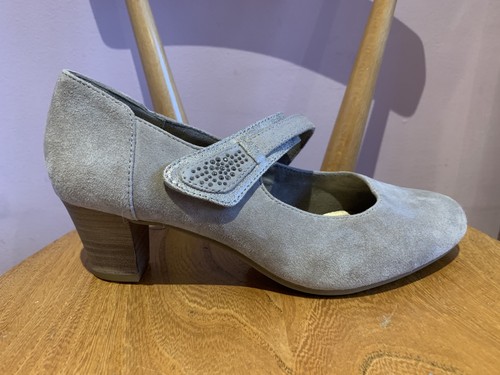 Hotter beige suede heeled bar - beige,