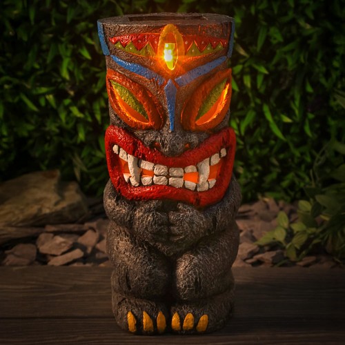 Solar powered tiki statue - tiki, with